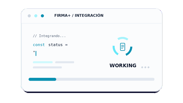Ilustración de una integración en desarrollo, con un indicador de trabajo en progreso
